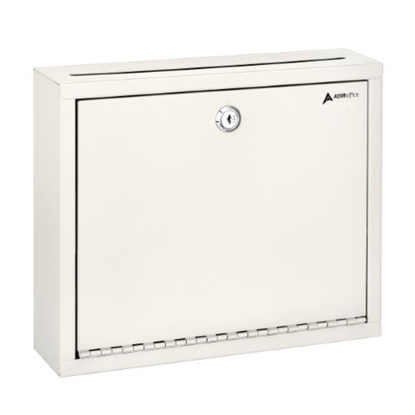 Adiroffice Wall Mountable Large Steel  Drop Box, PK2 ADI631-03-WHI-2pk